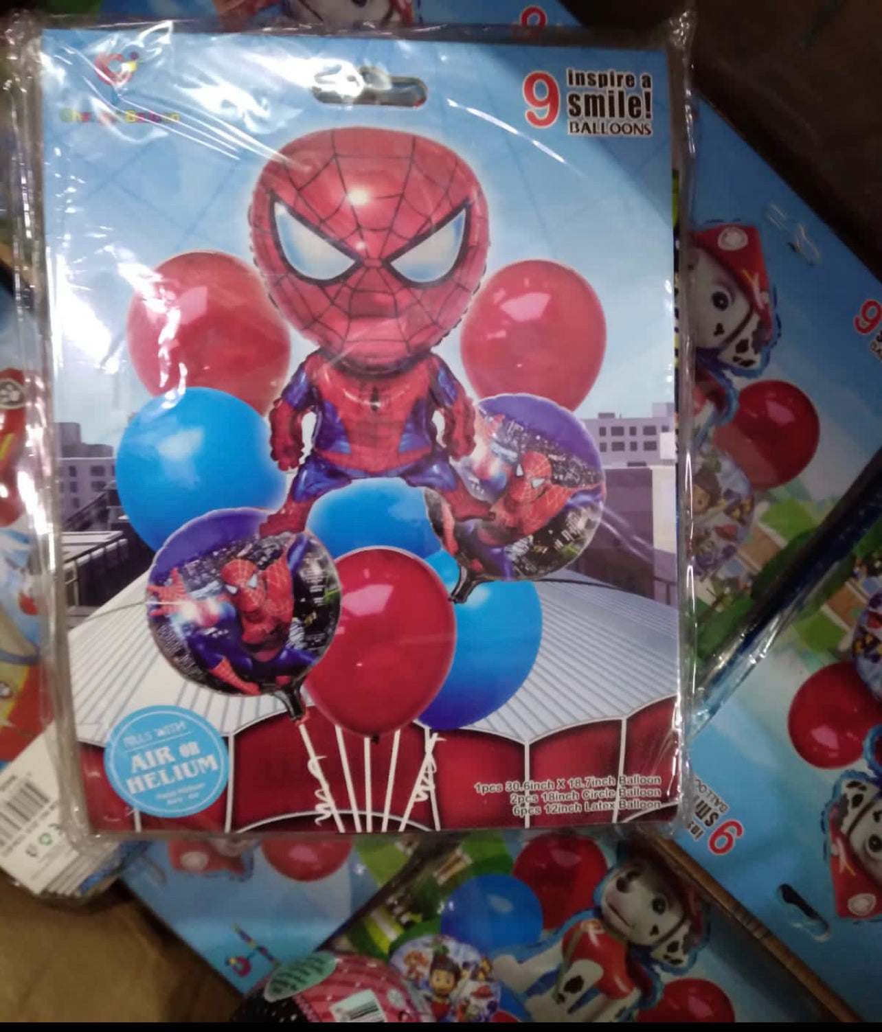 Marvel (Spiderman / Captain America) Balloons - 9 Pieces
