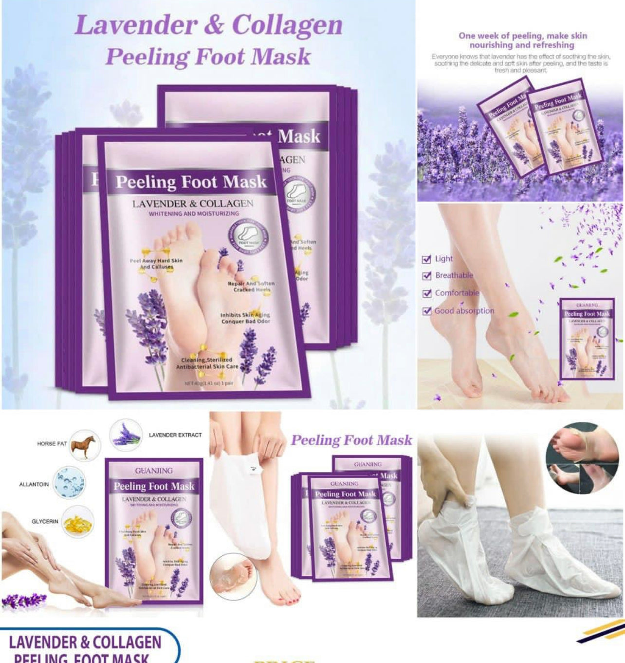 Lavender & Collagen Peeling Foot Mask