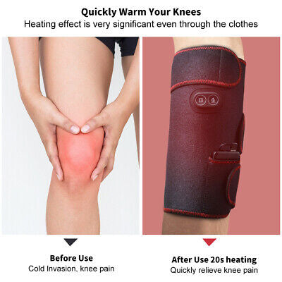 Knee Massager Electric Heated Knee Pad Brace Arthritis Pain Relief Warm Therapy Belt Protector