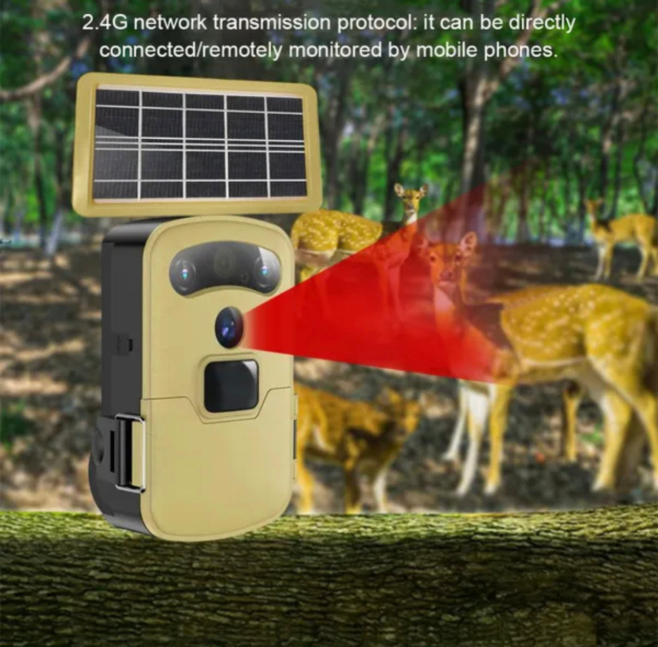 Trail Trap Camera Portable Hunting Trail Camera Solar Panel Powered Night Vision Tracking Surveillance Photo Traps