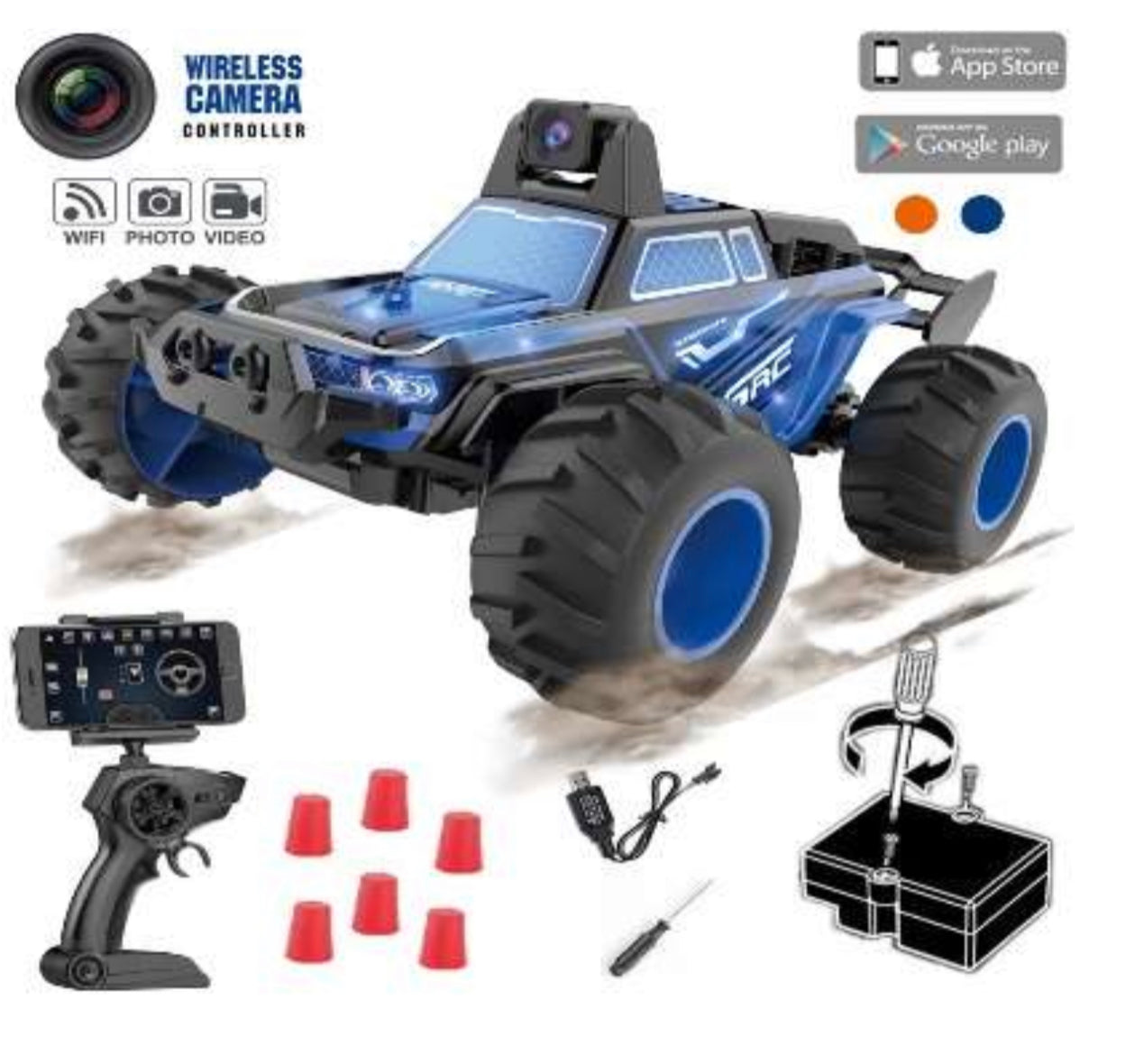 Glowing Body Remote Control Car with Wifi Camera Forward Backward Turn left Turn Right APP: wifi car