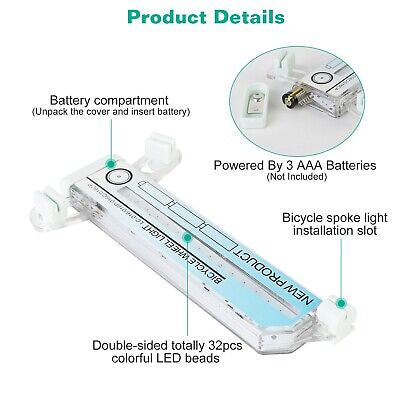 2 LED Bike Wheel Lights Waterproof