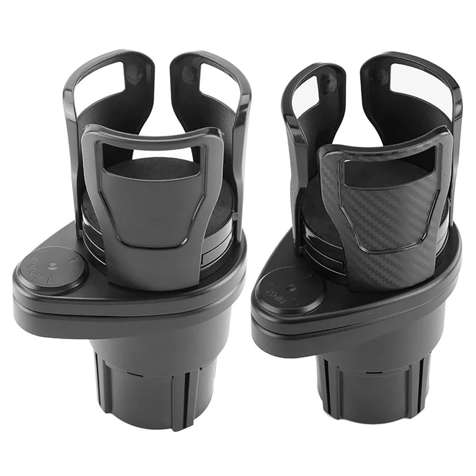 Car Cup Holder Expander Adapter, 2 in 1 Multifunctional 2 Cup Mount Extender Sturdy Cupholder with 360° Rotating Adjustable Base