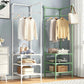 Corner Coat Rack – Freestanding Metal Wardrobe with Shelves for Bedroom, Entryway & Laundry Room