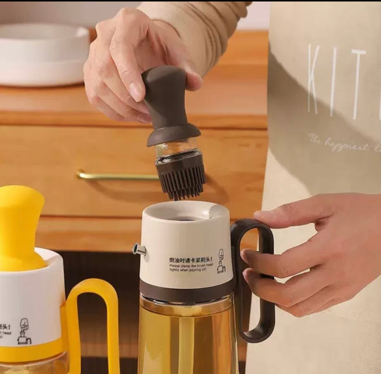 Oil Dispenser With Brush, Glass Olive Oil Bottle With Silicone Dropper