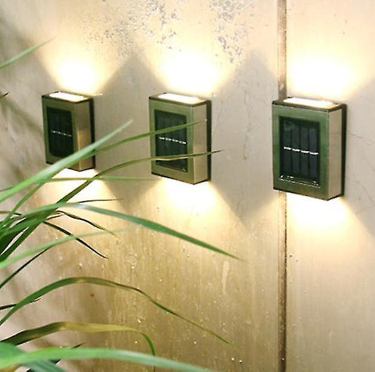 LED Mini Solar Lamps Outdoor Solar Wall Lamp Colored / Warm Light Up Down Garden Decorative Street Lights New Wall Lamp