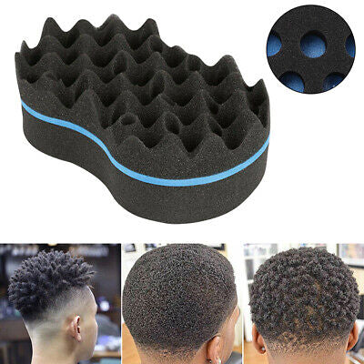 Double Sided Barber Afro Curl Wave Hair Brush Sponge Dreads Locking Twists Coil