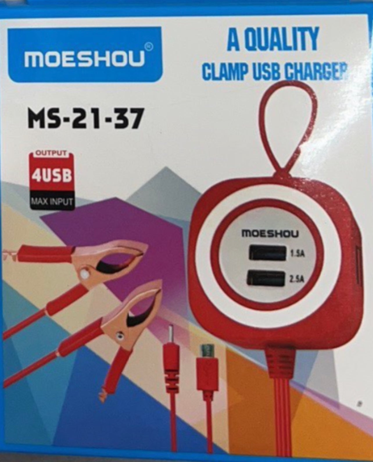 Battery Powered 12V 4USB Port Charger