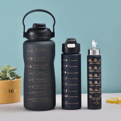 Water Bottle Motivational   3pc Set - Black Friday Deal