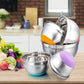 MHome 5-Piece Stainless Steel Salad Bowl Set with Covers & Silicone Bottoms
