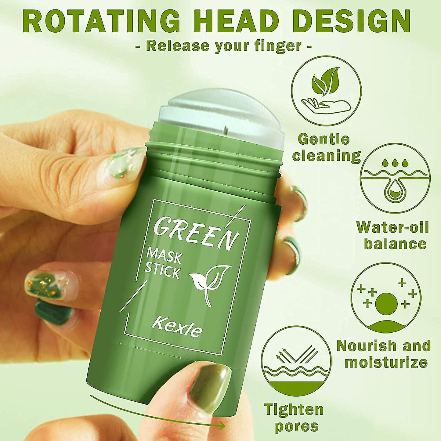Green Tea Mask Stick Blackhead Remover Deep Cleansing Smearing Clay Moisturizes Oil Control Purifying Clay Mask Stick