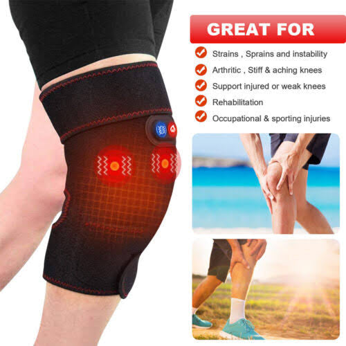 Knee Massager Electric Heated Knee Pad Brace Arthritis Pain Relief Warm Therapy Belt Protector