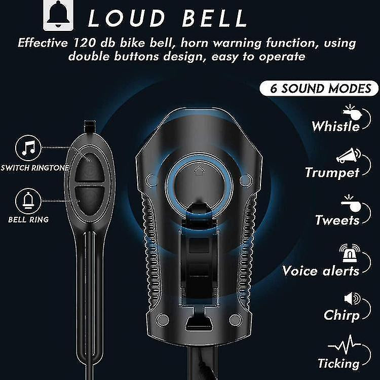 Dual Light Source Wireless Code Meter with Horn Bicycle Front Light
