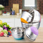 MHome 5-Piece Stainless Steel Salad Bowl Set with Covers & Silicone Bottoms
