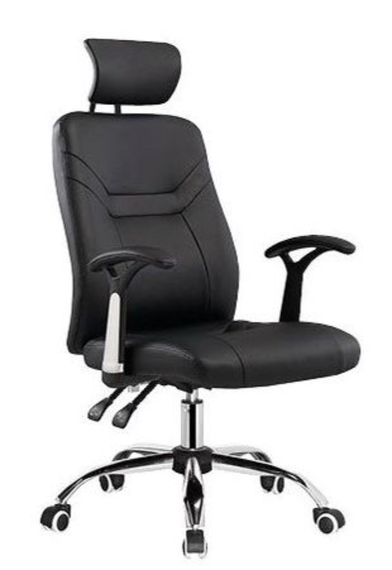 Contemporary Design PU Leather Office Arm Chair With Reclinable Backrest