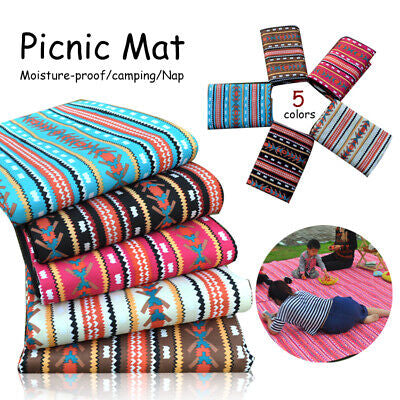 Ethnic Portable Folding Picnic Mat Outdoor Camping Beach Mat Moisture-proof Pad
