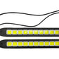 Daytime running light 12 in 10 cob yellow diode housing rubber square 260x30x6mm 2 PCs Grande Light