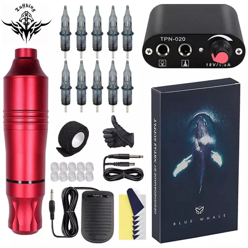 Tattoo Kit Pen Rotary Machine With Power Cartridge Needle Box Tattoo Makeup Machine