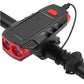 Dual Light Source Solar Powered Horn Bicycle Light 120l