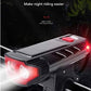 Dual Light Source Solar Powered Horn Bicycle Light 120l