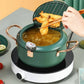 Non-Stick Deep Frying Pot With Thermometer With Drain Lid 20cm
