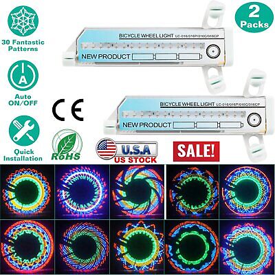 2 LED Bike Wheel Lights Waterproof