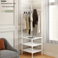 Corner Coat Rack – Freestanding Metal Wardrobe with Shelves for Bedroom, Entryway & Laundry Room