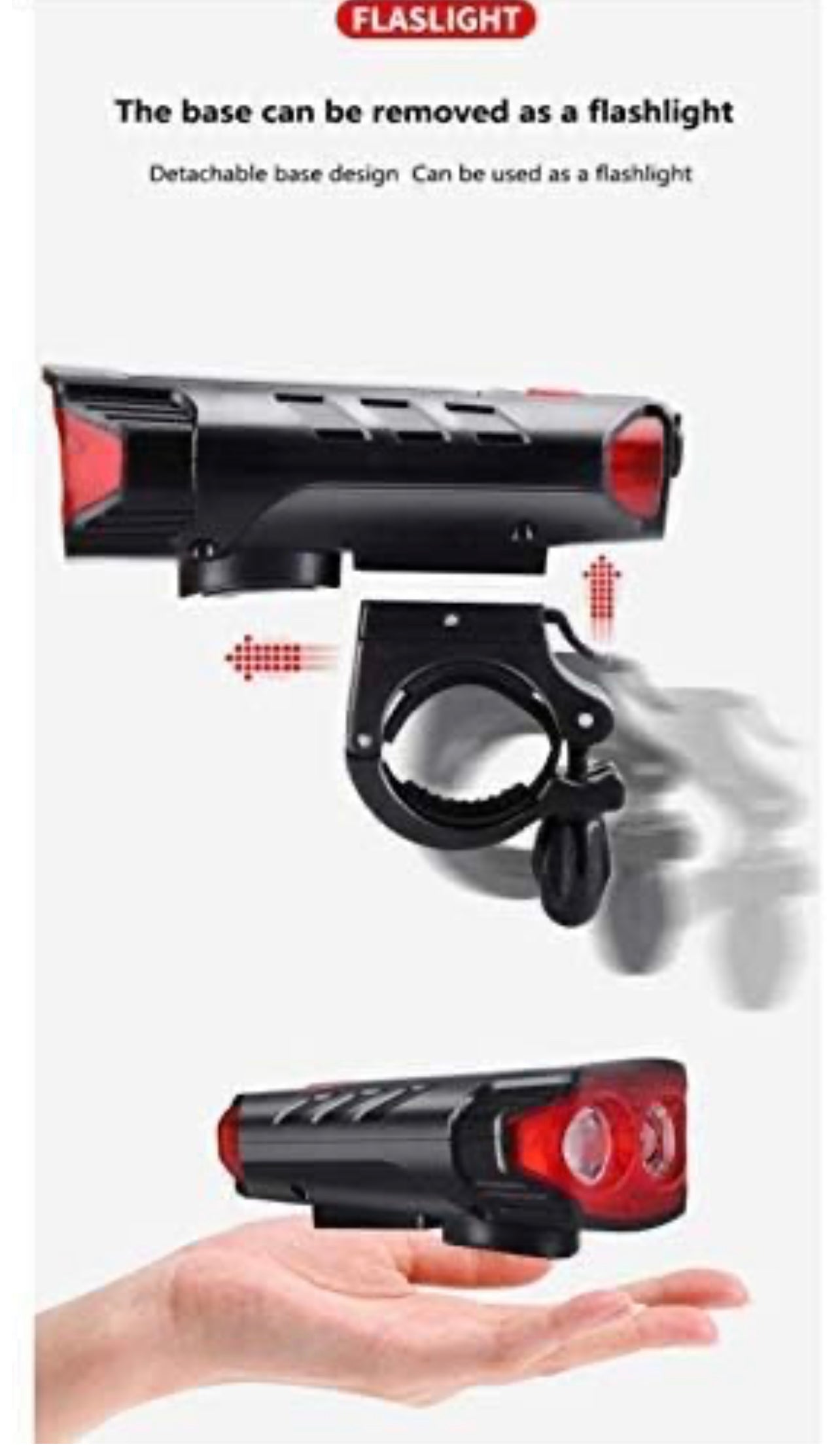 Dual Light Source Solar Powered Horn Bicycle Light 120l