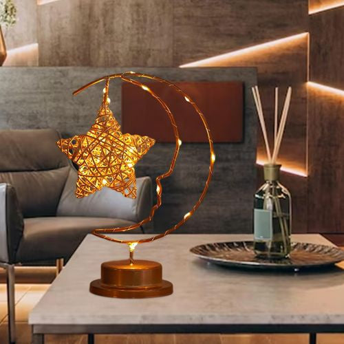 Hanging Moon Light Decorations Table Centerpieces For Rattan Stars