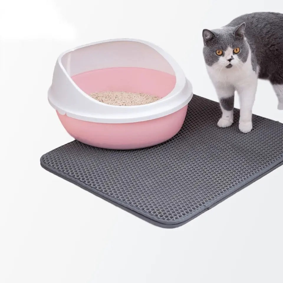 New Washable Double Layer Pet Supply Pet Cat Litter Mat Pet Litter Box Mat Non-slip Sand Cat Pad Feeding Pad Placemat
