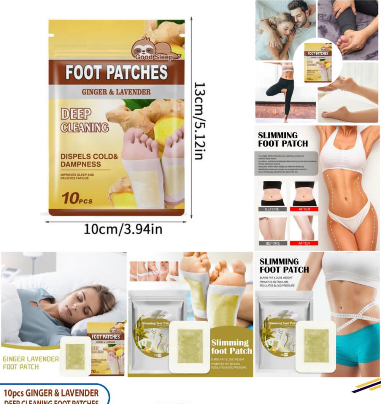 Foot Cleaning Patches Ginger/Lavender  10pack