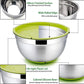 MHome 5-Piece Stainless Steel Salad Bowl Set with Covers & Silicone Bottoms