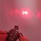 Grenade-shaped laser flashlight keychain
