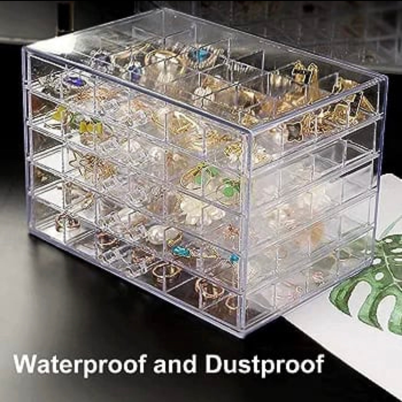 Transparent Jewellery Box 5 Drawer 120 Compartment