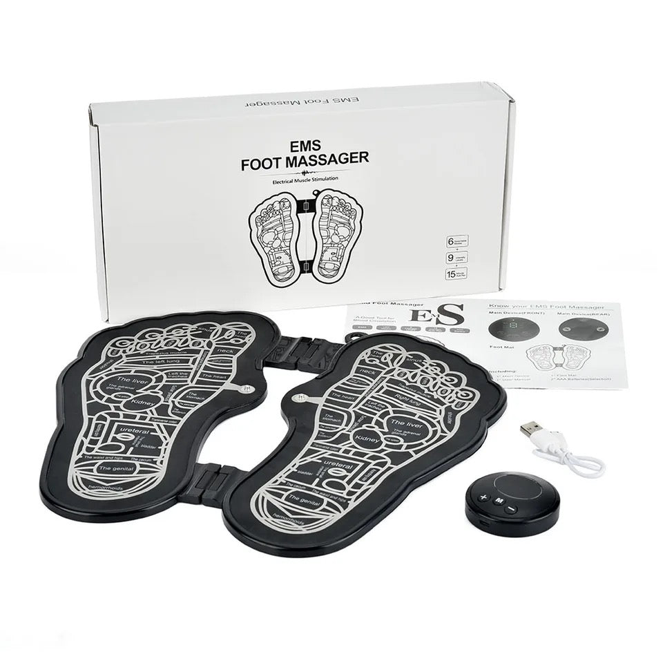 Massage Mat, Home Pulse Foot Massage Cushion, Physiotherapy Foot Massager for Muscle Relief (Rechargeable) Stimulator Pain Relief 9 Modes Feet Massage Tool