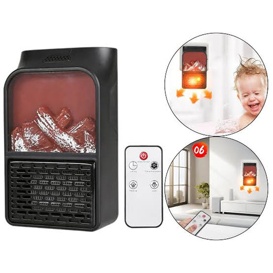 Mini Flame Space Electric Heater 500w With Remote