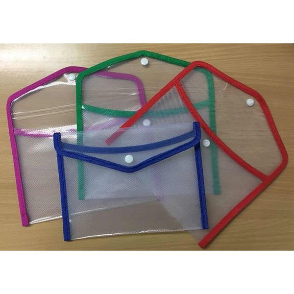Button Pocket File Pocket File A4 with Button Colour Edge – Megamall Online Store
