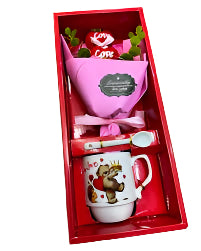 Valentine Gift Box Rose, Mug and Spoon