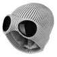 Unisex Goggles Beanie Hat – Knitted Winter Cap with Built-in Goggle Lenses