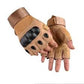 Hard Plastic Protective Half Finger Military Gloves