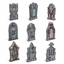 9-Pack Halloween Tombstone Yard Signs, 41.5cm Outdoor Graveyard Decorations