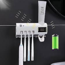 Uv Toothbrush Sanitizing Device Toothbrush Holder Toothpaste Dispenser