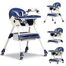 4-in-1 Adjustable Kid Dining Chairs with Five-Point Snap Button