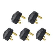 Plug-top Round 3 Pin 16amp Black Plastic - 5pc