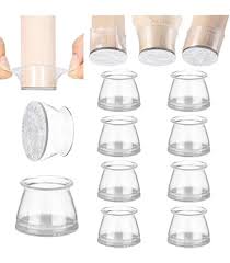 Transparent, Red 8 Pieces Sliders Chair Leg Protectors