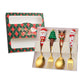 MHome Christmas Spoon and Fork Set, 4-Piece Stainless Steel Cutlery with Festive Figurine Handles
