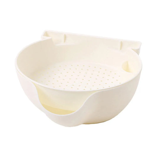 MHome Double-Layer Draining Fruit Bowl with Phone Holder & Snack Tray