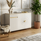 MFurn Modern White & Gold Shoe Cabinet – Slim Entryway Storage