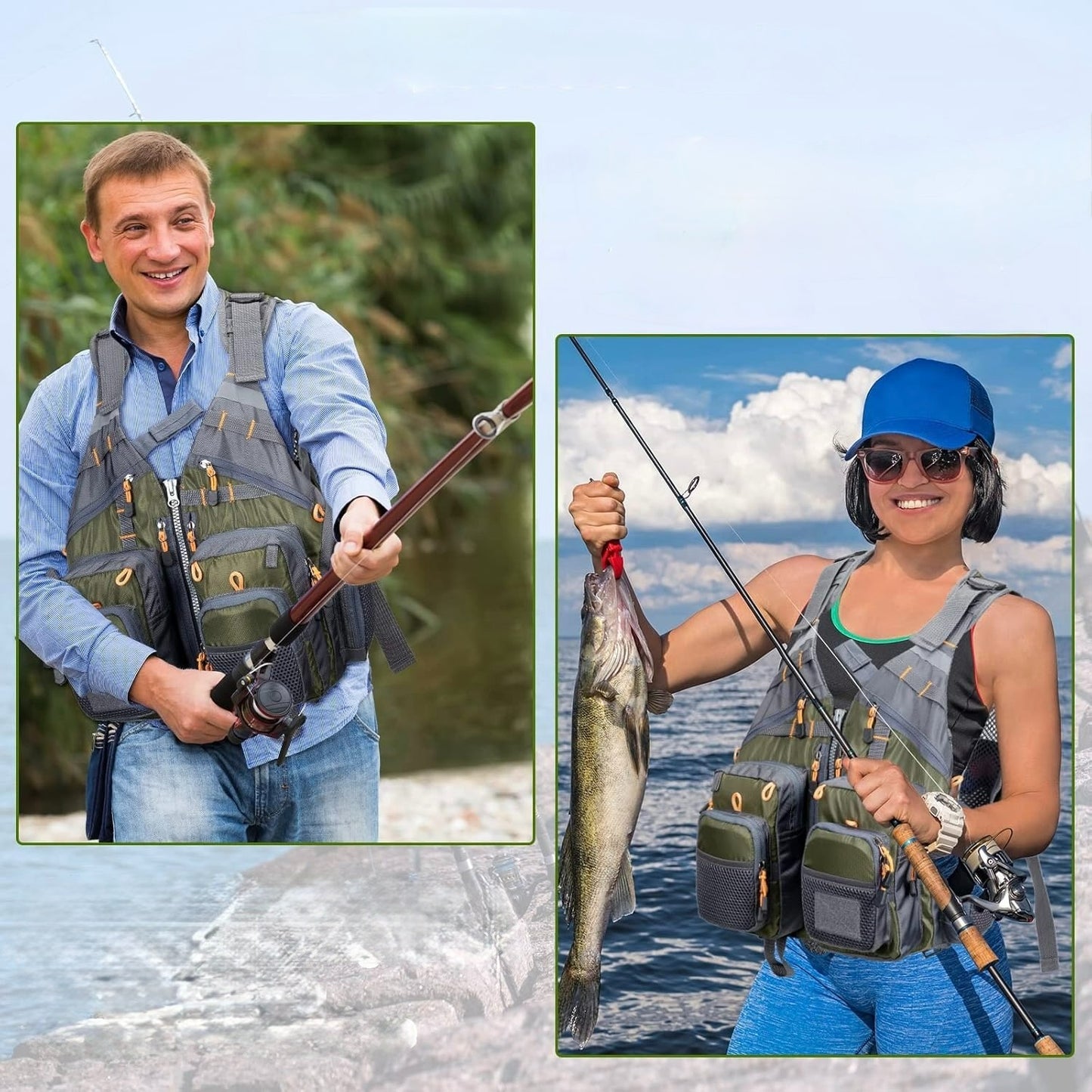 Adjustable Multi-Functional Fishing Life Vest – Safety & Storage on the Water