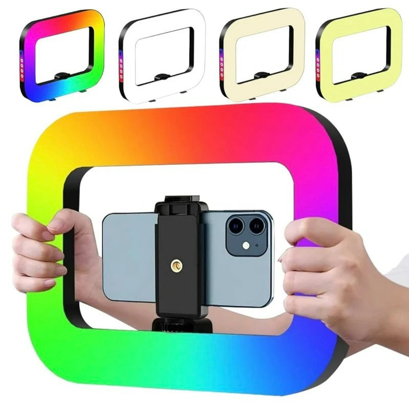 MTech Handheld LED Ring Light Video Rig with Adjustable Tripod for Phones & Cameras